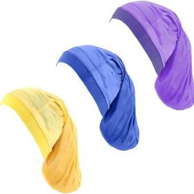 3 Pack Unisex Spandex Bonnet - Jumbo Satin Sleep Cap for Braids & Dreadlocks