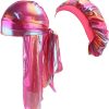 2 Piece Durag & Bonnet Set - Long Tail Silky Doo Rag and Turban Sleep Cap (for Men & Women)