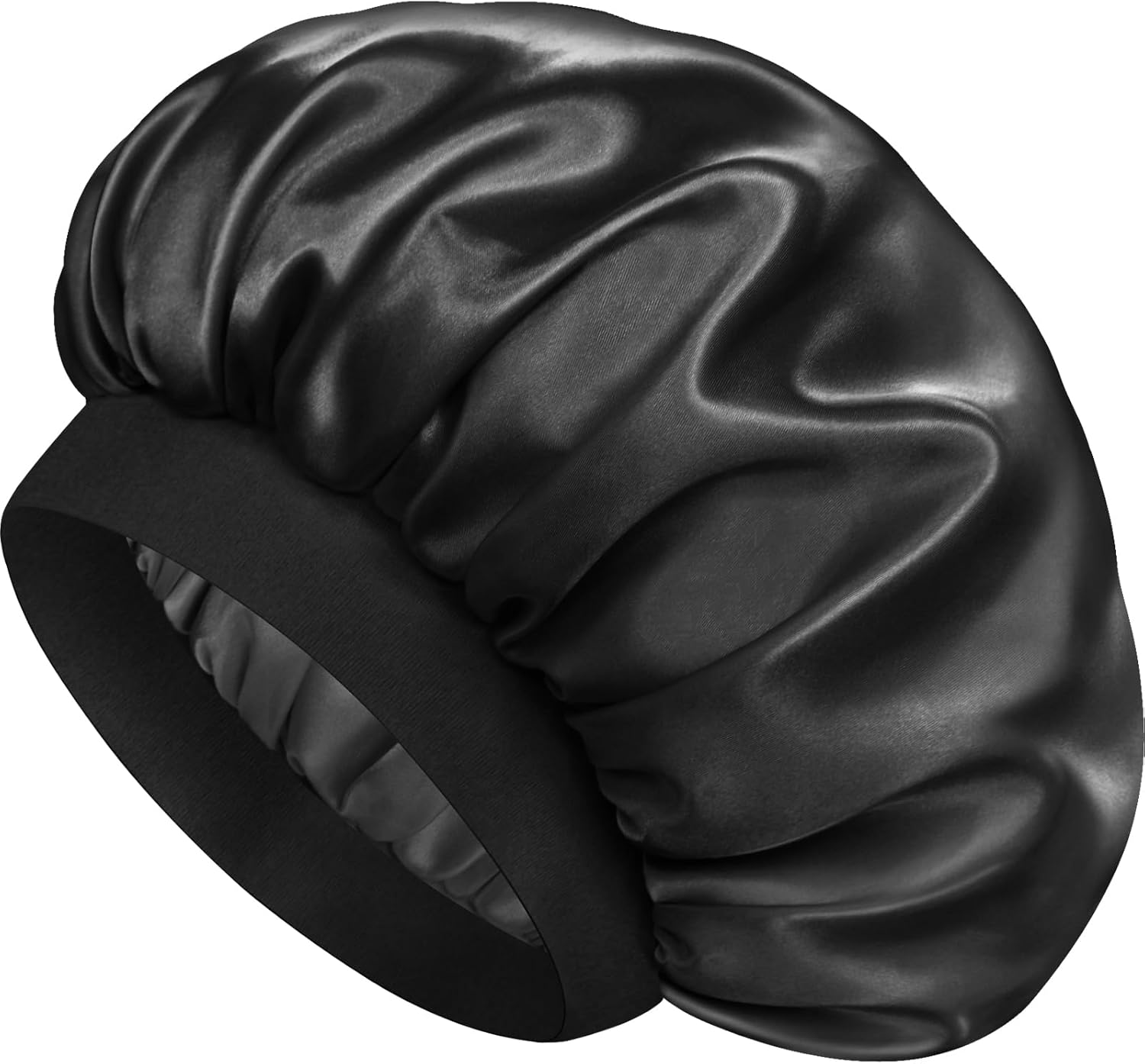 Double Layer Satin Sleep Cap for Men & Women - Soft Lined Bonnet for Curly Hair